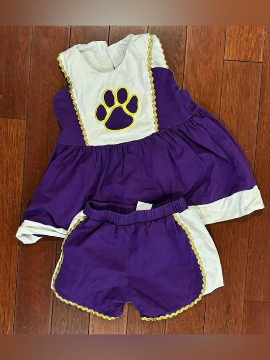 Other - Purple & White Paw Print Kids Costume Dress and Shorts